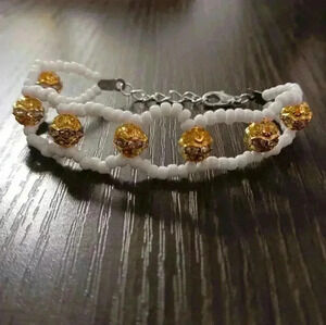 Hand beaded rhinestone bracelet